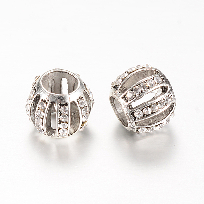 Сплав стразами бисером, бусины с большим отверстием, рондель