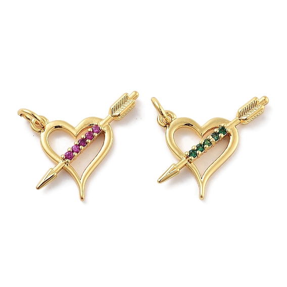 Стойка металлическая латунная микропрофилированная кубическая циркония подвески, долговечный, без свинца и без кадмия, сердце со стрелой