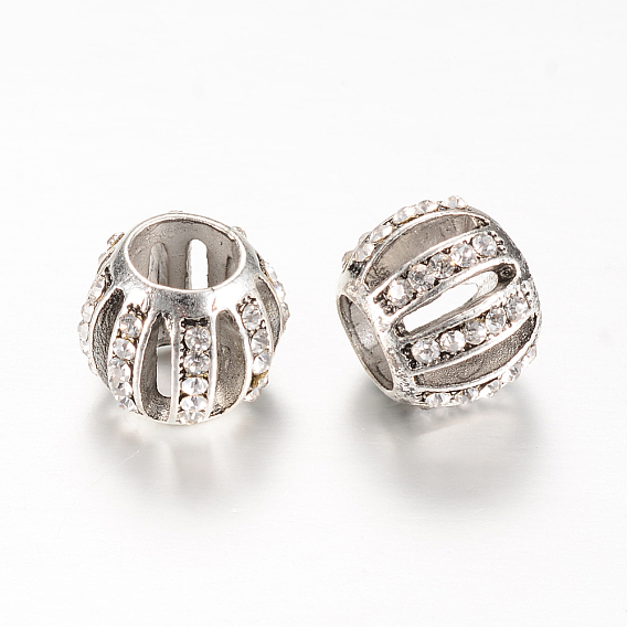 Сплав стразами бисером, бусины с большим отверстием, рондель