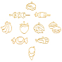 20Pcs 10 Styles Zinc Alloy Open Back Bezel Pendants, For DIY UV Resin, Epoxy Resin, Pressed Flower Jewelry