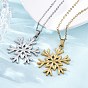 Снежинка 304 ожерелья с подвесками из нержавеющей стали, ионное покрытие (ip)