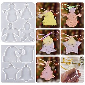 Christmas DIY Silicone Pendant Molds, Decoration Making, Resin Casting Molds, For UV Resin, Epoxy Resin Jewelry Making