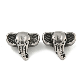 Retro 304 Stainless Steel Beads, Elephant