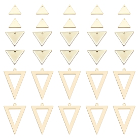 30Pcs 3 Style Brass Charms, Triangle