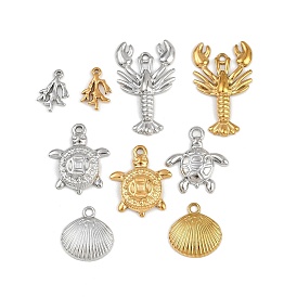 Морские животные 304 подвески из нержавеющей стали, форма панциря черепахи-лобстера из кораллов