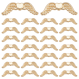 50шт. бусины из сплава с покрытием стойки, крыло с сердцем