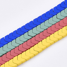 Spray Painted Non-magnetic Synthetic Hematite Beads Strands, Arrow/Chevron