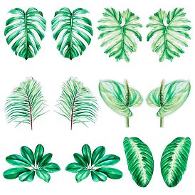 Waterproof PVC Anti-collision Window Stickers, Glass Door Protection Window Stickers, Mixed Leaf Patterns