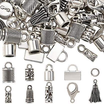 Набор для изготовления ювелирных изделий своими руками, включая концы шнура из сплава и застежки-лобстеры, латунные кольца прыжок открыт