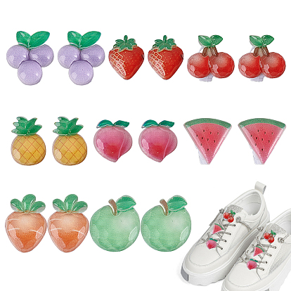 16 шт. 8 стили фруктовые зажимы для шнурков из смолы и пластика
