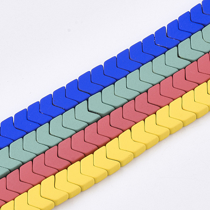 Spray Painted Non-magnetic Synthetic Hematite Beads Strands, Arrow/Chevron