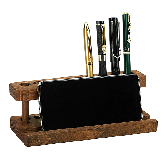 Деревянная подставка для хранения ручек, держатель ручки, прямоугольные