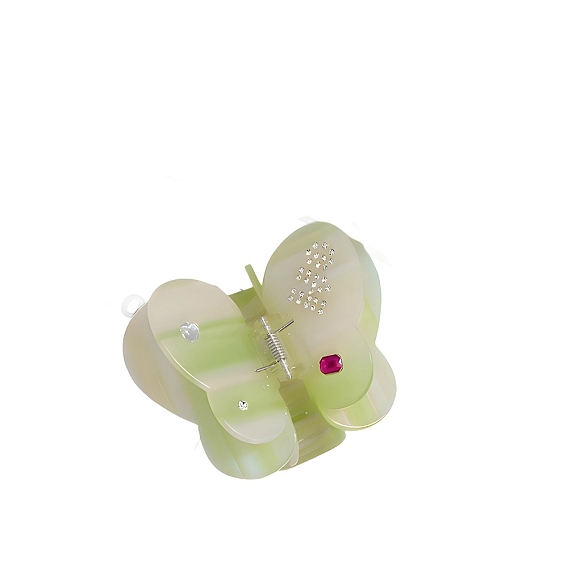 Двухэтажные заколки-когти из ацетата целлюлозы (смолы) в форме бабочки