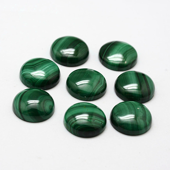 Natural Malachite Cabochons, Half Round/Dome