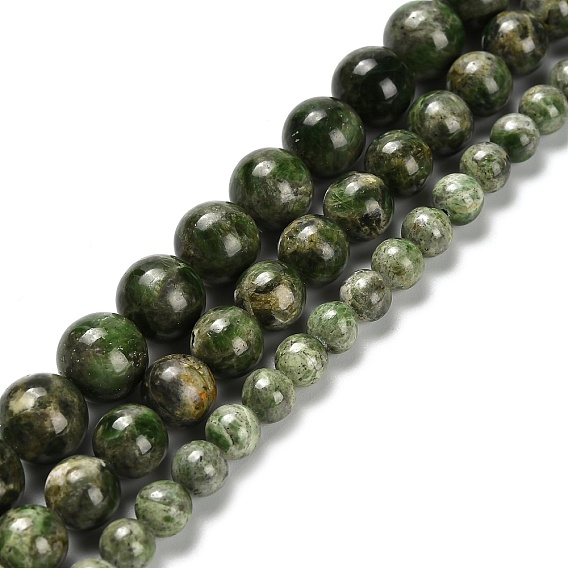 Perlas naturales diópsido hebras, rondo