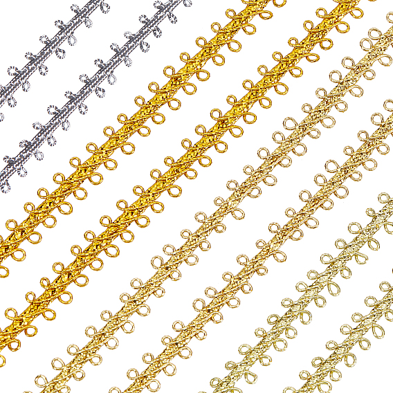 22 Yards 4 Colors Polyester Rolls Ribbon, Clothing Ornament Accessories, Metallic Wire Twist Ties