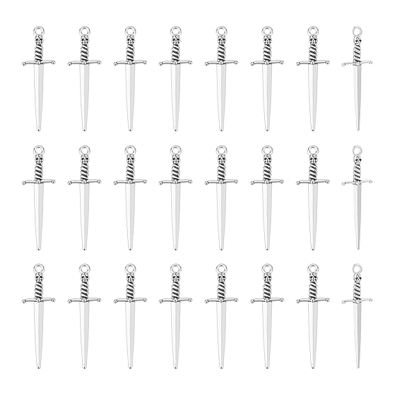 40 шт. тибетский стиль самодельный сплав меч оружие большие подвески