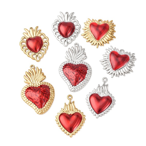 304 подвески из нержавеющей стали, святое сердце, с эмалью
