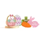 Rabbit/Basket/Cross/Egg/Carrot Easter Theme Wood Big Pendants, Printed Easter Charms
