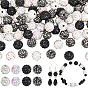 100Pcs 4 Colors Pave Disco Ball Beads, Polymer Clay Rhinestone Beads, Grade A, Round
