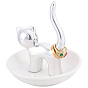 1Pc Cat Shape Ceramic Jewelry Decorative Plates, Jewelry Display Trays for Earings Rings Bracelets