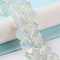 Opalite Star Cut Round Beads Strands, Faceted