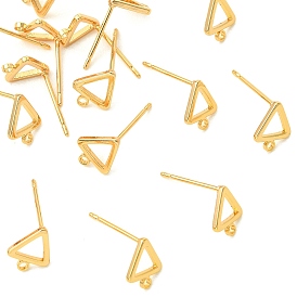 Фурнитура для латунных сережек-гвоздиков Shegrace, треугольные, с петлей, без кадмия и без свинца и без никеля