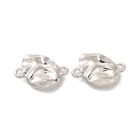 Alloy Connector Charms, Long-Lasting Plated, Cadmium Free & Lead Free, Textured Oval