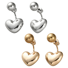 2 пары 2 цветные серьги-гвоздики из сплава, сердце