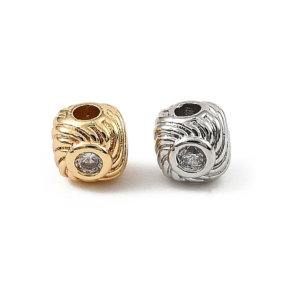 Латунные прозрачные бусины из кубического циркония, текстурированный куб