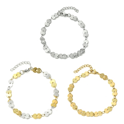 Ионное покрытие (IP) 304 браслеты в форме сердца из нержавеющей стали для женщин