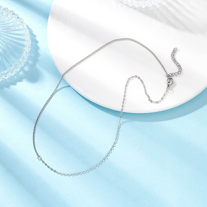 1.5мм латунные цепочные ожерелья панцирного плетения для женщин, с 304 концевыми цепями из нержавеющей стали