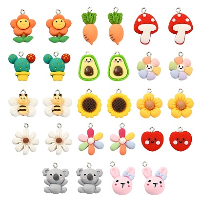 28 шт 14 подвески из смолы в стиле, с платиновым шлейфом