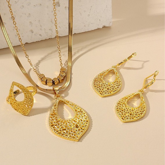 Ожерелья с подвесками из полого листового сплава, серьги-кольца и комплекты колец