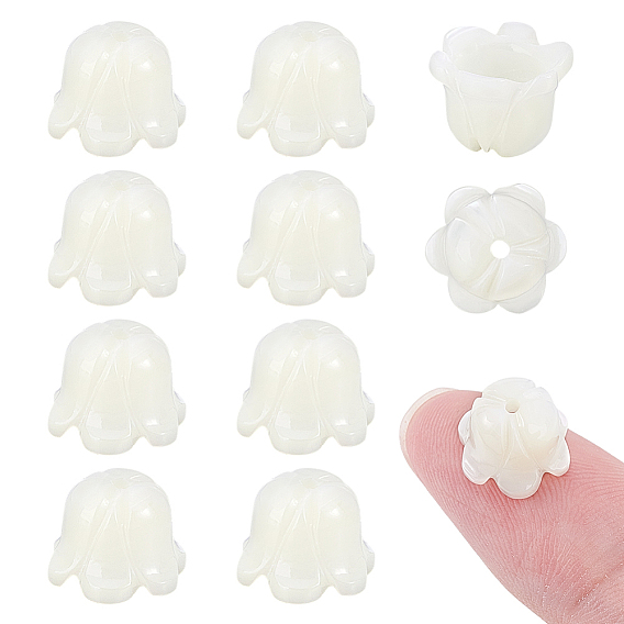 10шт. резные бусины из натуральных морских ракушек, Бутон цветка