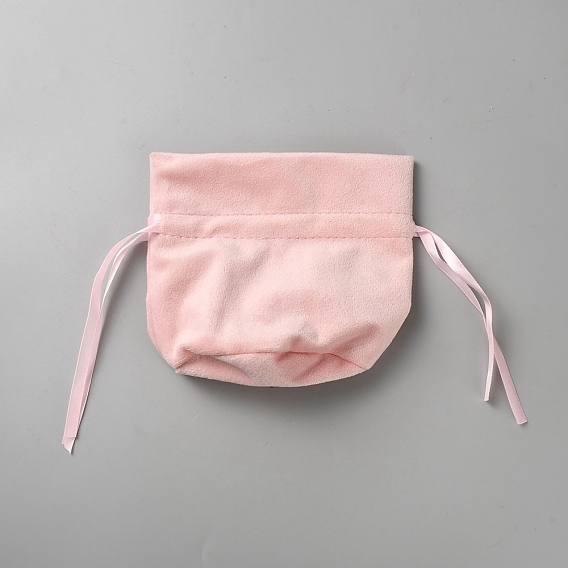 Бархатные мешочки для хранения конфет на завязках, с лентой, прямоугольные