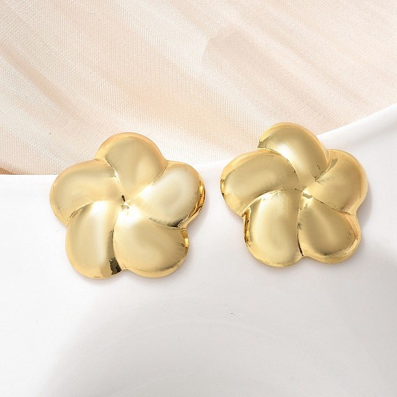 304 серьги-гвоздики из нержавеющей стали для женщин, ионное покрытие (ip), цветок