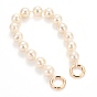 Acrylic DIY Keychains, Phone Case Decoration Jewelry Accessories, with Golden Plated Alloy Spring Gate Ring, Round
