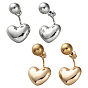 2 пары 2 цветные серьги-гвоздики из сплава, сердце