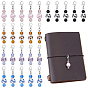 25Pcs 5 Styles Handmade Printed Porcelain Pendant Decorations, with Alloy Lobster Claw Clasps