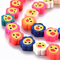 Handmade Polymer Clay Beads Strands, for DIY Jewelry Crafts Supplies, Flower with Smiling Face
