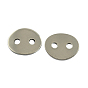 201 Stainless Steel Buttons, 2-Hole, Oval, 14x12x2mm, Hole: 2mm
