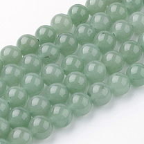 Natural Green Aventurine Bead Strands, Round