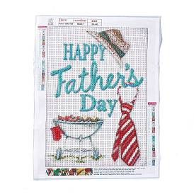 DIY Father's Day Theme Full Drill Diamond Painting Canvas Kits, with Resin Rhinestones, Diamond Sticky Pen, Plastic Tray Plate and Glue Clay