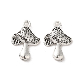 Tibetan Style Zinc Alloy Mushroom Pendants, Lead Free & Cadmium Free, 20.4x13.7x3.5mm, Hole: 2mm, about 454pcs/500g