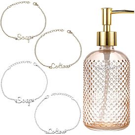 8шт 4 браслеты из цинкового сплава, с бордюрами, слово мыло, без кадмия и без свинца