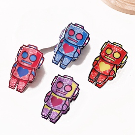 Заколки для волос из пвх, аксессуары для волос для женщин и девочек, робот