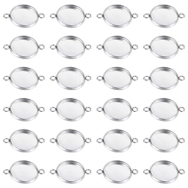 50 шт. 304 Настройки для коннектора кабошона из нержавеющей стали, чашки безель с краями, плоско-круглые