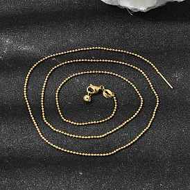 1.2 мм, унисекс 304 цепочки из нержавеющей стали с шариками, регулируемые ожерелья-слайдеры