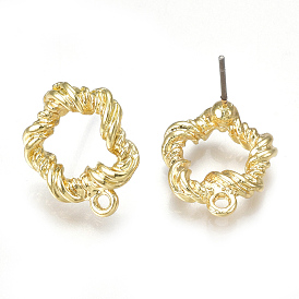 Alloy Stud Earring Findings, with Loop, Steel Pins, Star